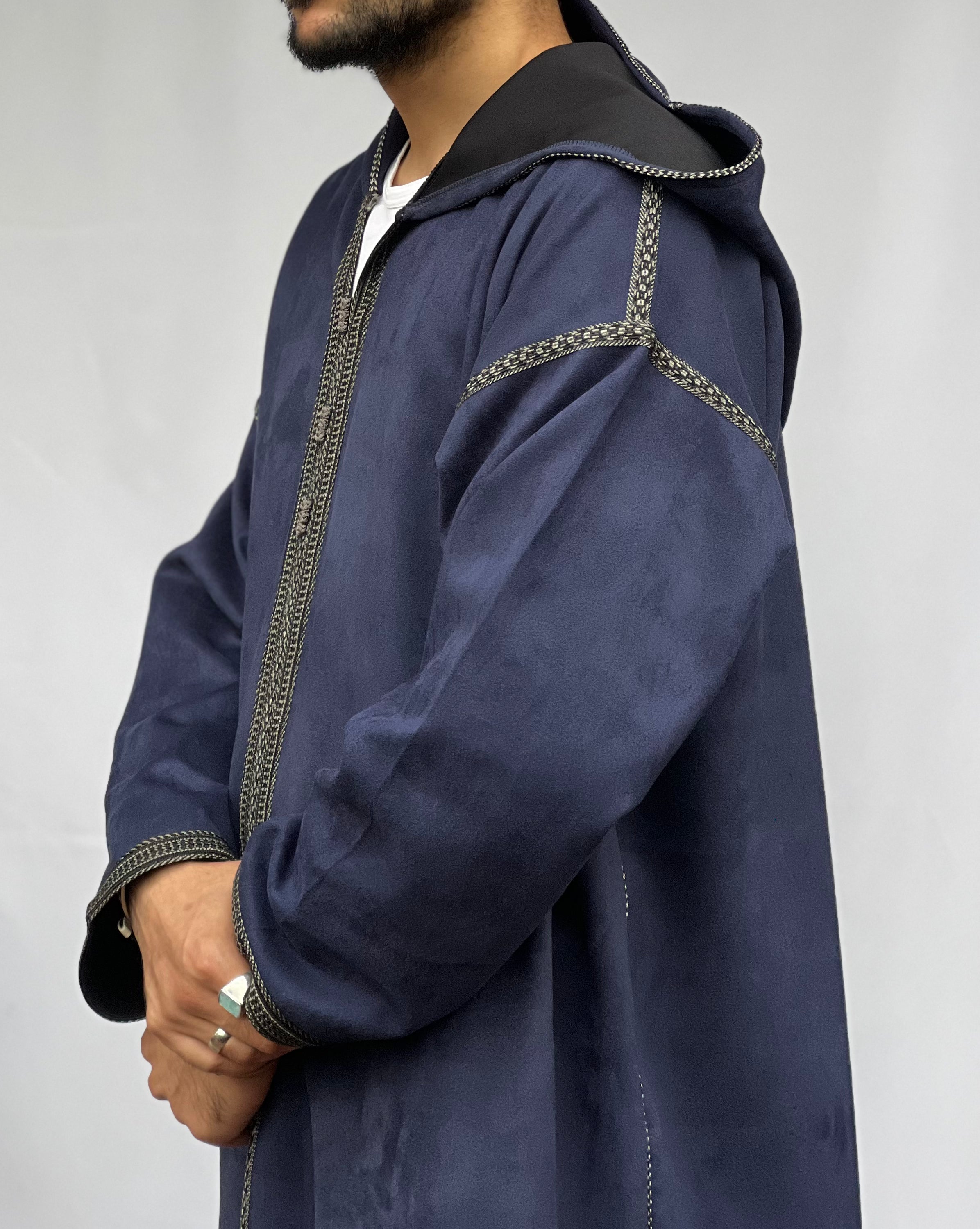 Navy Suede Winter Jallaba