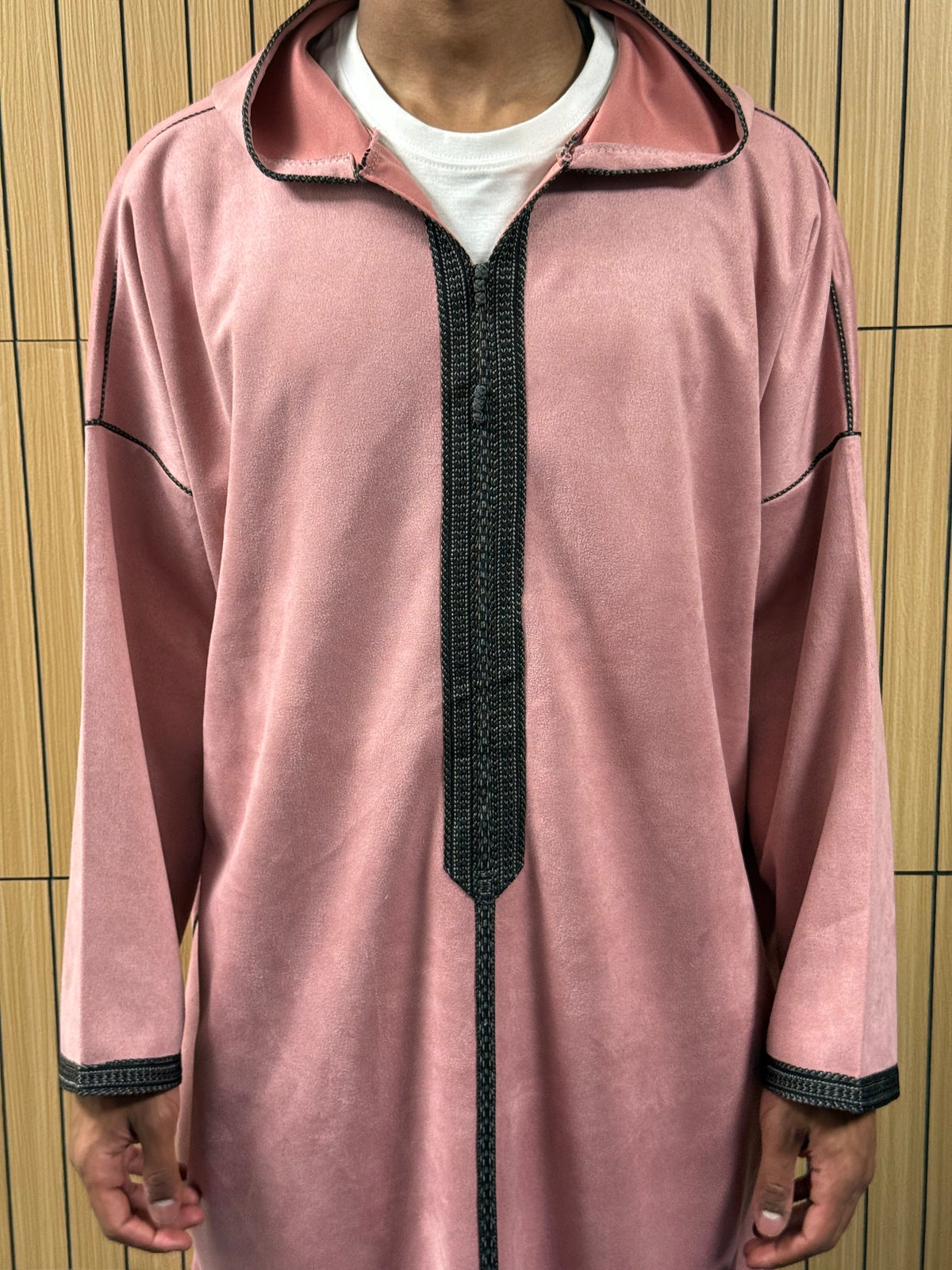Soft Pink Suede Winter Jallaba