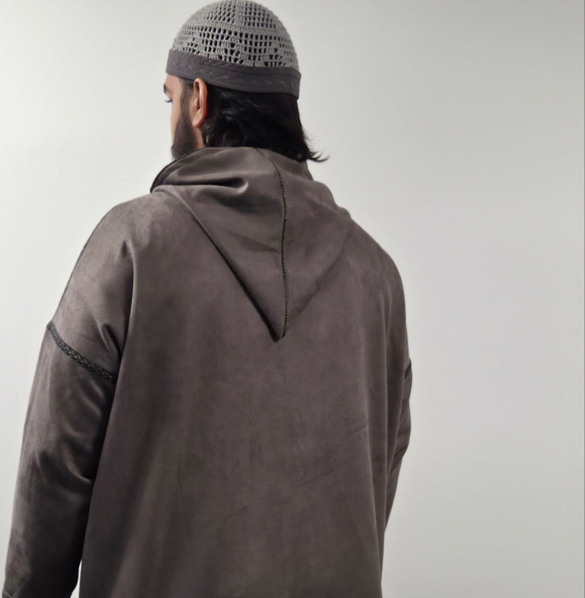 Atlas Smoke Grey Suede Winter Jallaba