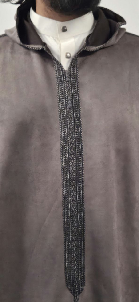 Atlas Smoke Grey Suede Winter Jallaba