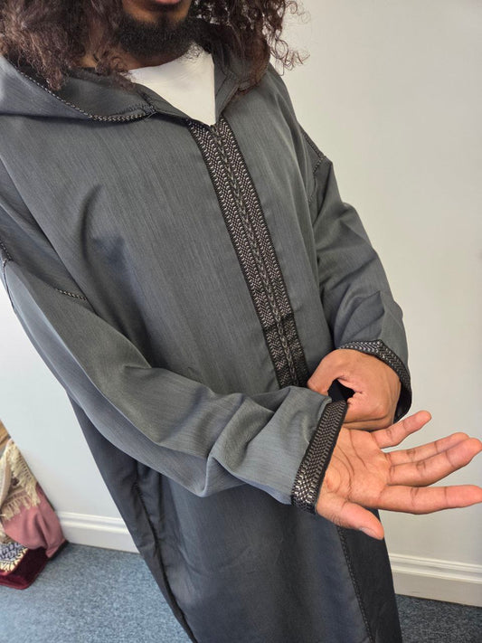 Grey Brushed steel Jallaba