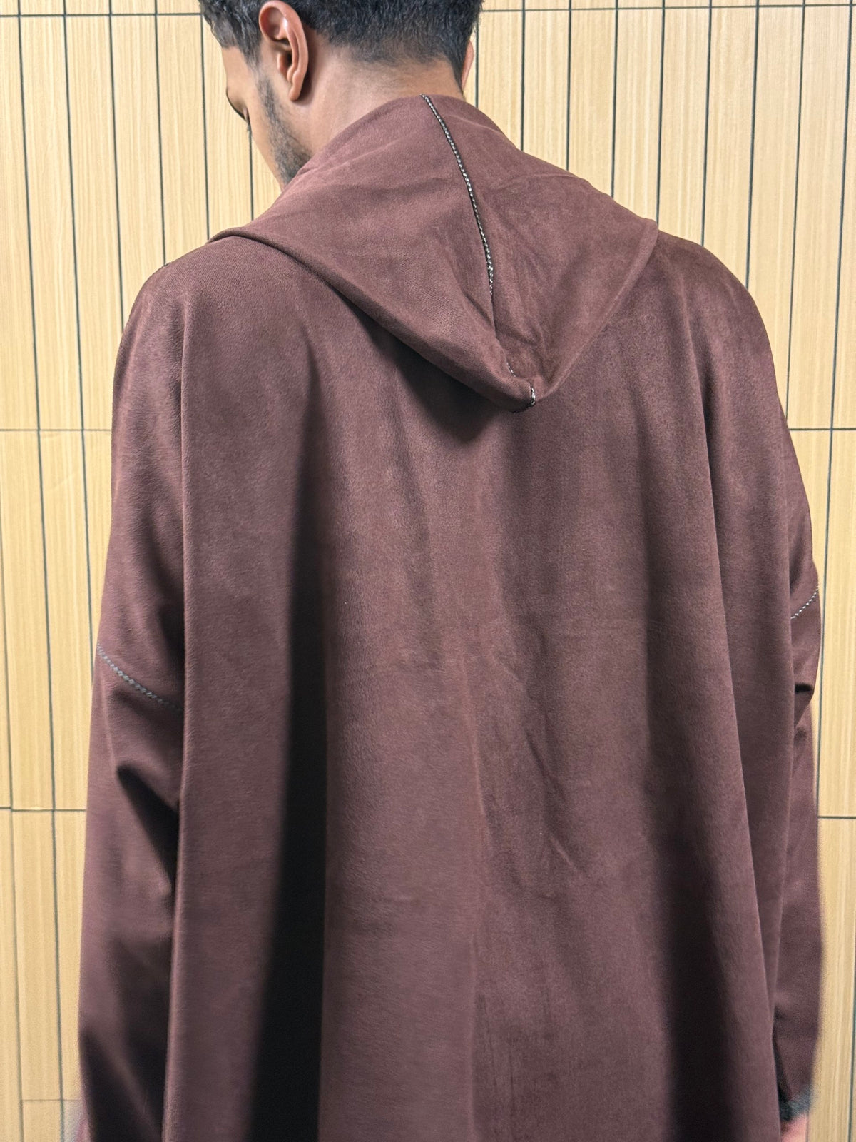 Faux Suede Winter Jallaba for Men