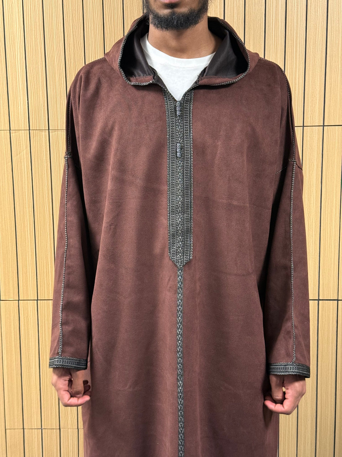 Maroon Suede Winter Jallaba