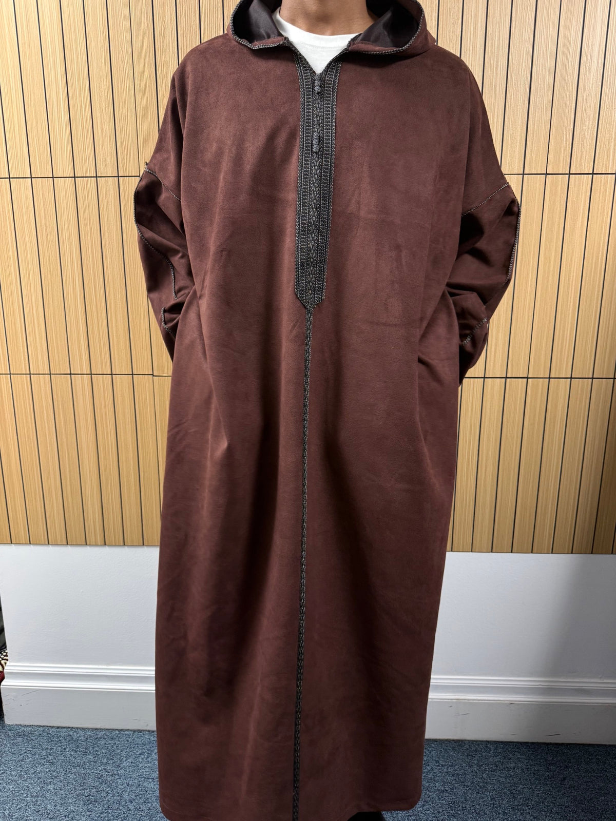 Maroon Suede Winter Jallaba