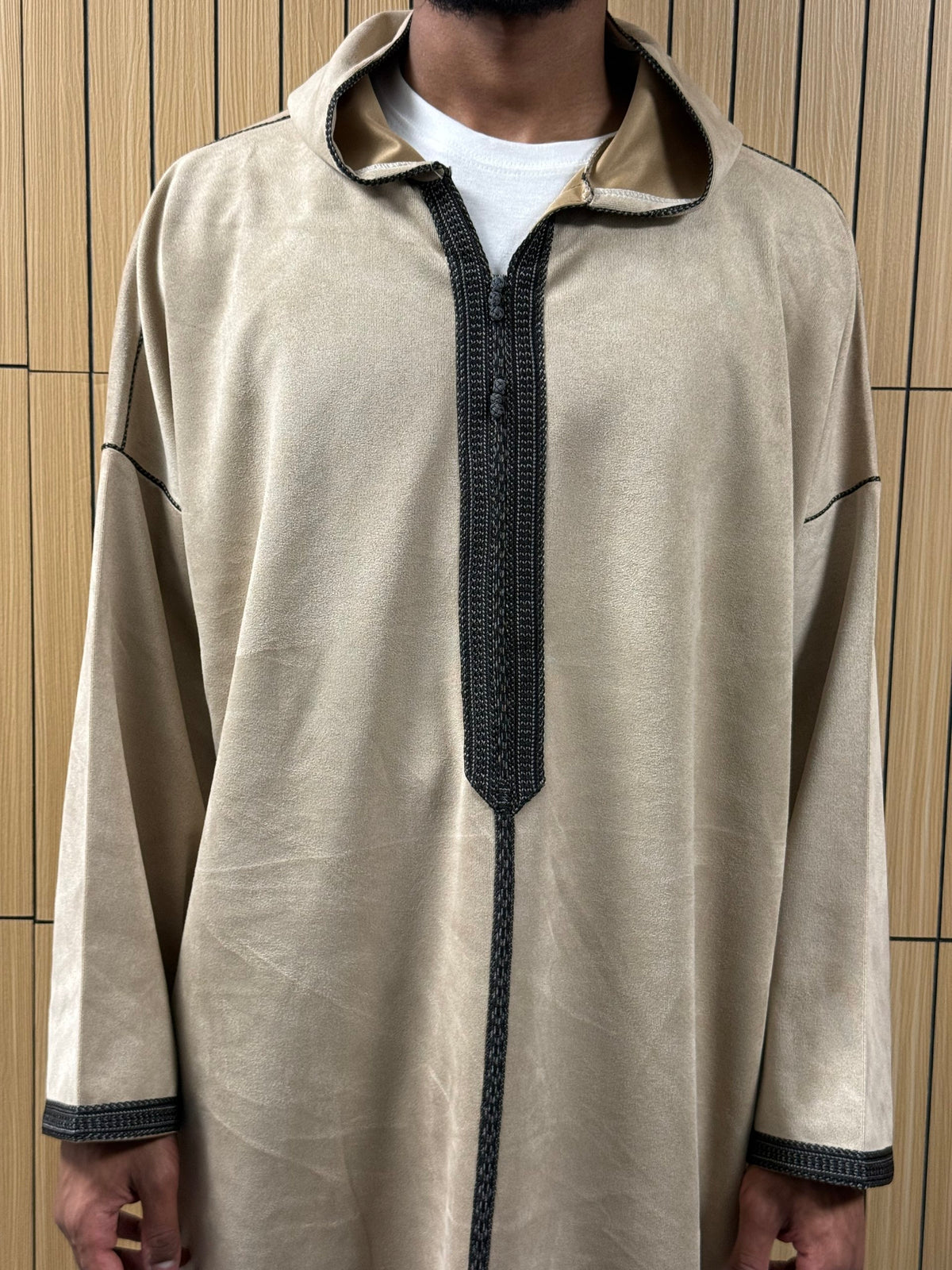 Soft Beige Suede Winter Jallaba
