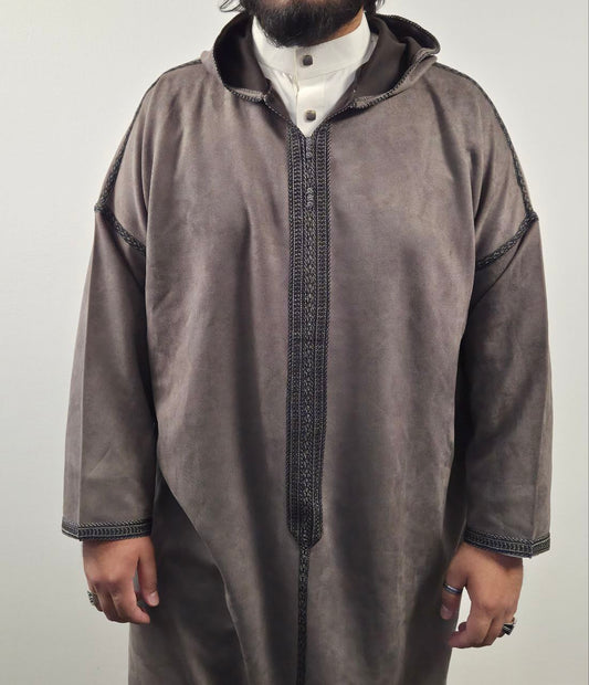 Atlas Smoke Grey Suede Winter Jallaba