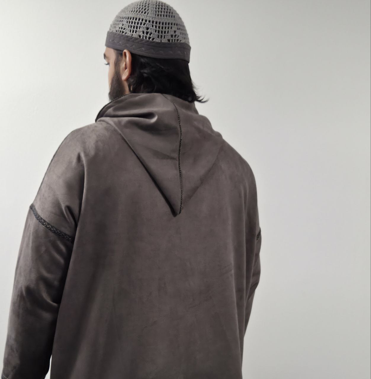 Atlas Smoke Grey Suede Winter Jallaba