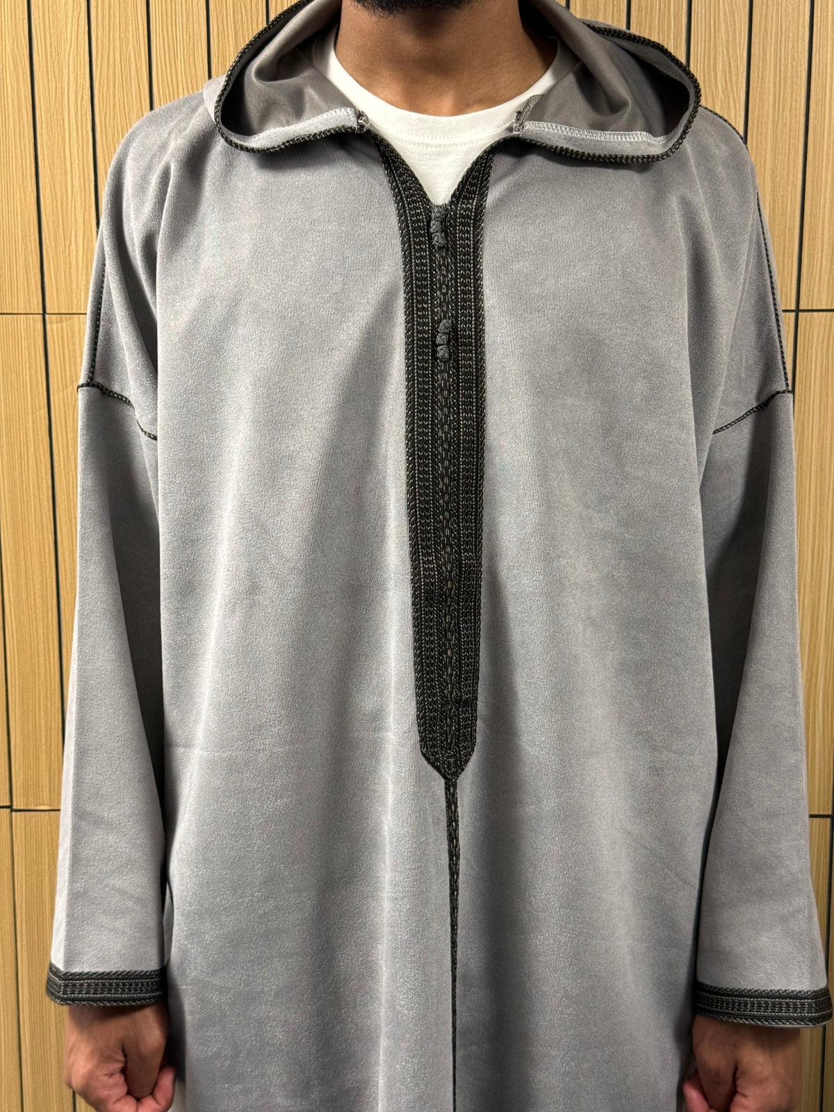 Light grey Suede Winter Jallaba
